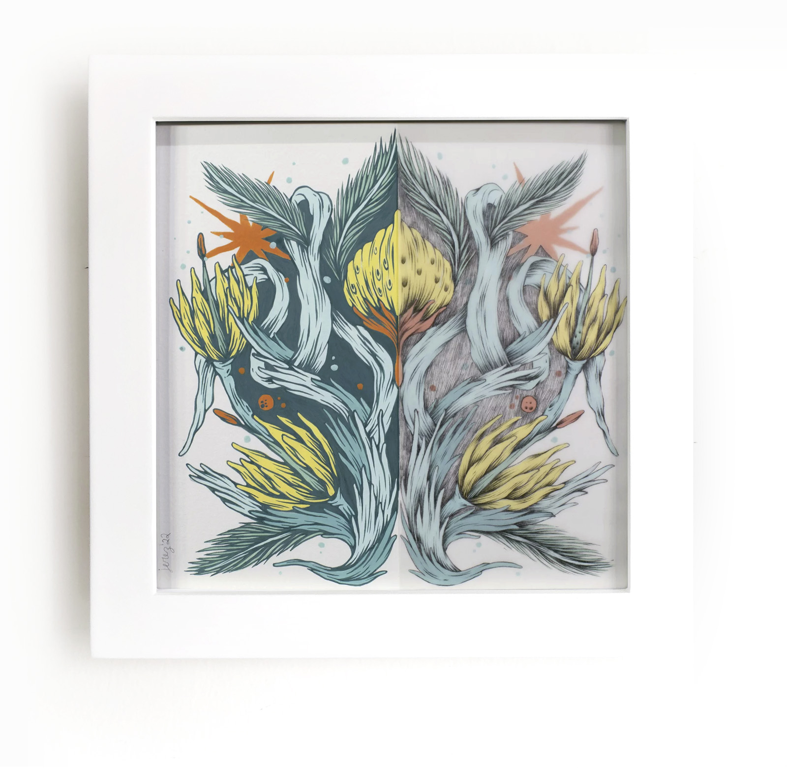 Mitades 1. Gouache on Paper and Graphite on Vellum, painting for sale