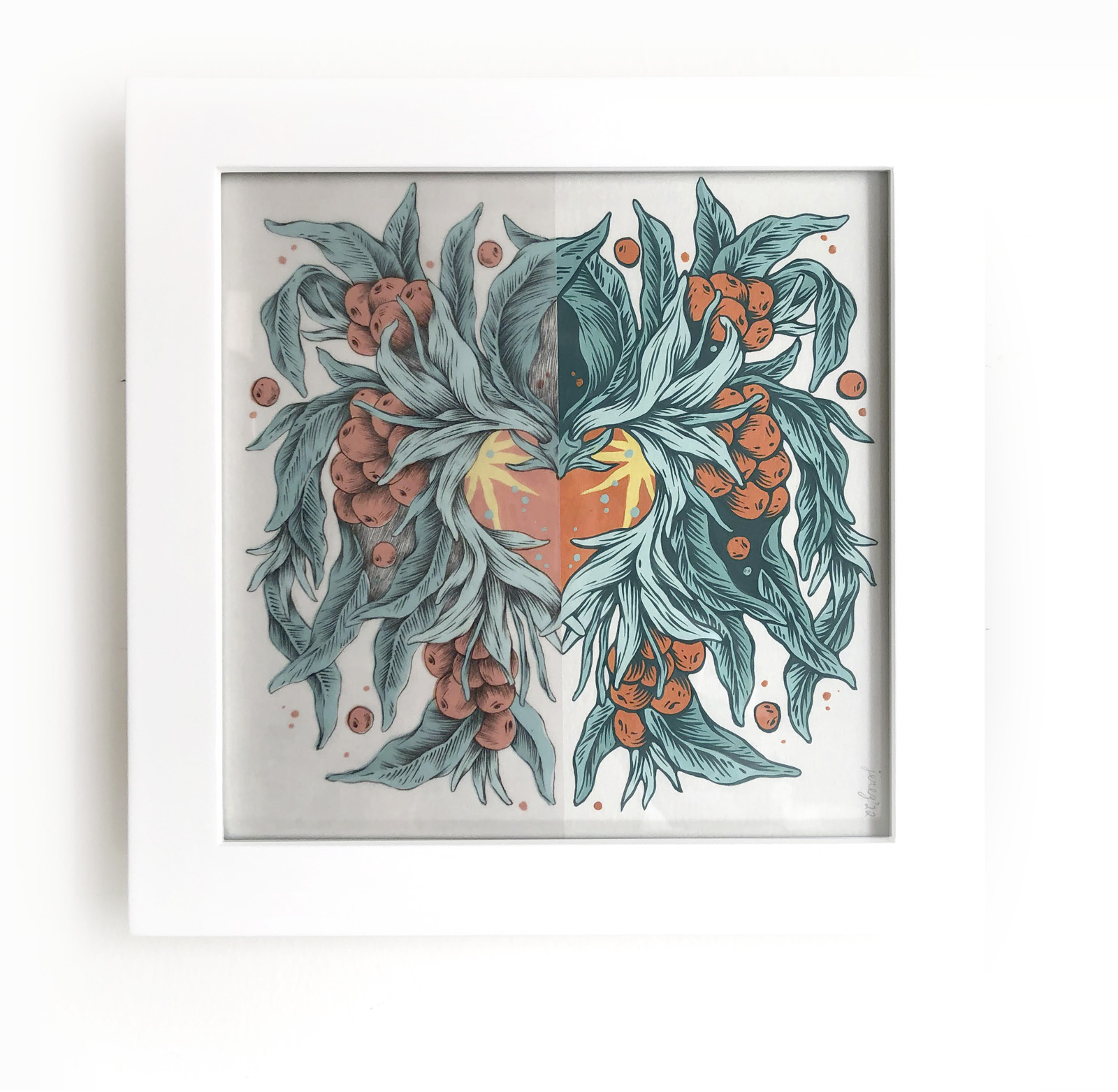 Mitades 2. Gouache on Paper and Graphite on Vellum, painting for sale