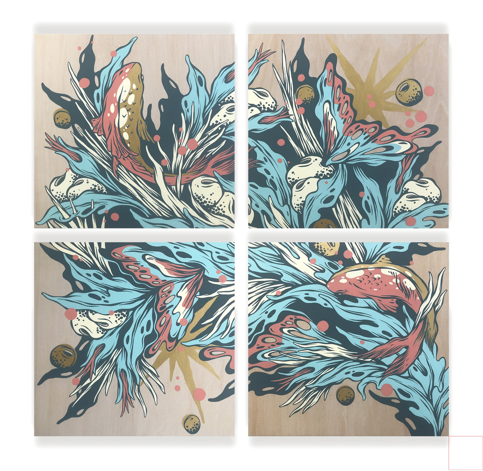 Split as One. Latex Paint on Wood Panel, painting for sale
